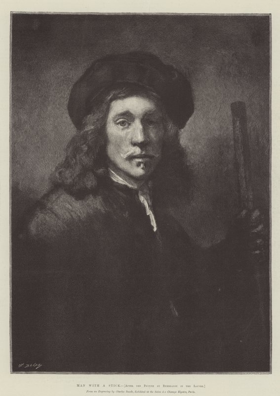 Mand med en pind af Rembrandt van Rijn