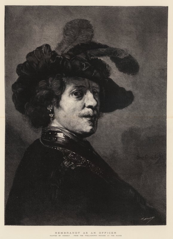 Rembrandt som officer af Rembrandt van Rijn