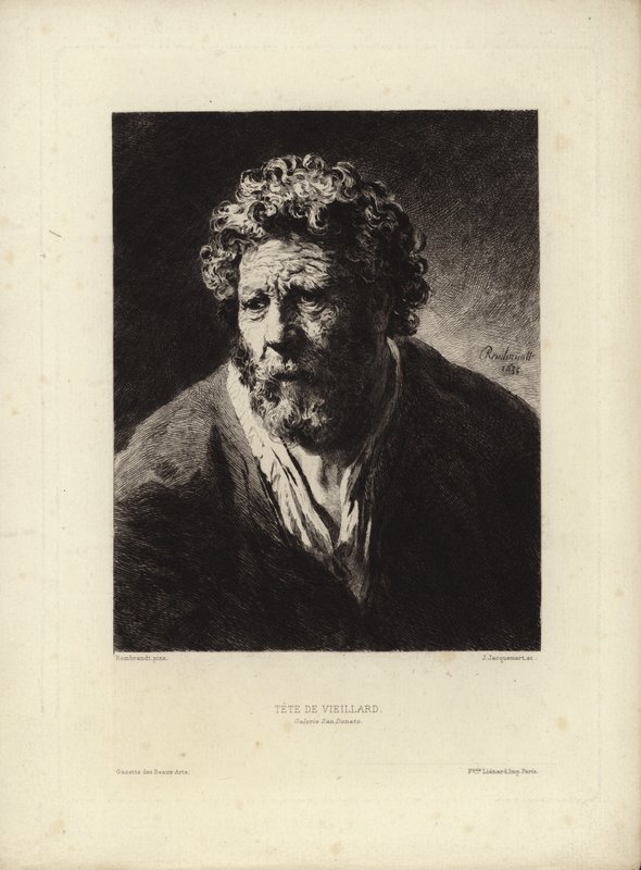 Tete de Viellard af Rembrandt Harmenszoon van Rijn. Graveret af Jules Jacquemart, 1877 af Rembrandt van Rijn