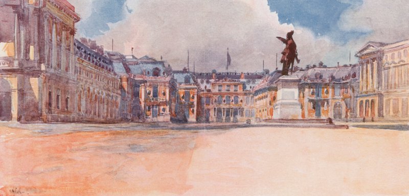 Versailles-paladset, side mod gårdene, Versailles af Rene Binet