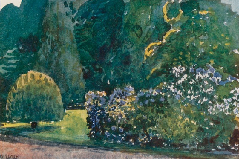 Petit Trianon, blomsterhave, Versailles af Rene Binet