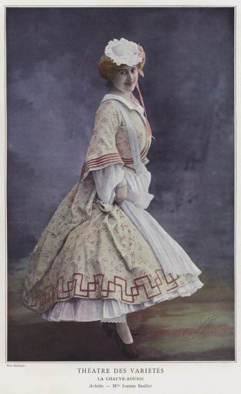 Jeanne Saulier som Arlette i La Chauve-Souris (farvet foto) af Reutlinger Studio