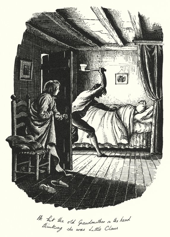 HC Andersen: Den Store Claus Og Lille Claus (litho) af Rex (after) Whistler