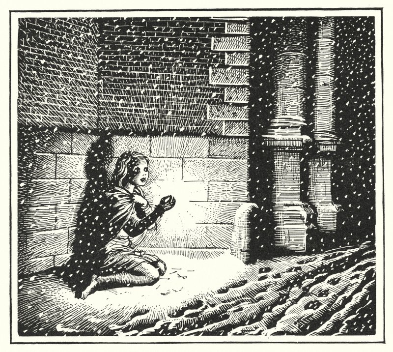 HC Andersen: Den lille tændstikpige (litho) af Rex (after) Whistler