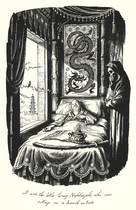HC Andersen: Nattergalen (litho) af Rex (after) Whistler