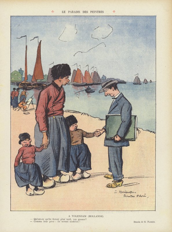 Kunstnernes paradis. Illustration til Le Rire af Ricardo Flores