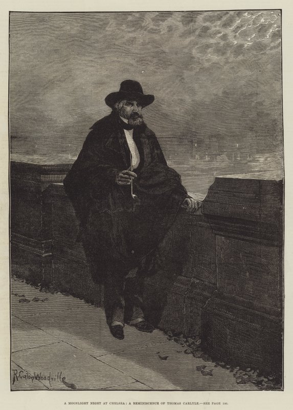 A Moonlight Night at Chelsea, en reminiscens af Thomas Carlyle af Richard Caton Woodville junior
