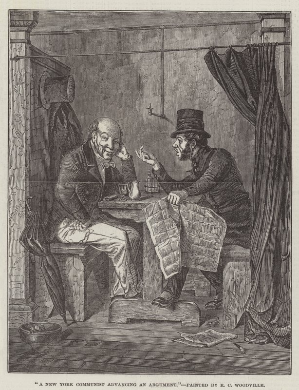 En kommunist i New York, der fremmer et argument af Richard Caton Woodville junior