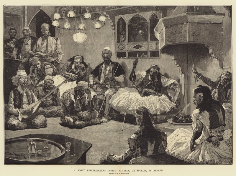 En natunderholdning under Ramadanen i Scutari i Albanien af Richard Caton Woodville junior