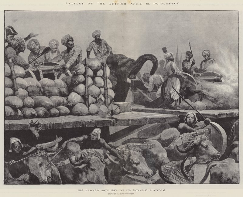 Den britiske hærs slag, Plassey af Richard Caton Woodville junior