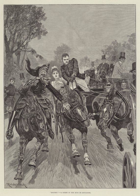 Boltet! En scene i Bois de Boulogne af Richard Caton Woodville junior