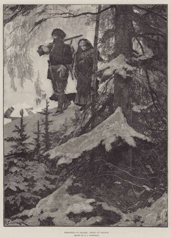 Jul i Canada, at gå i kirke af Richard Caton Woodville junior