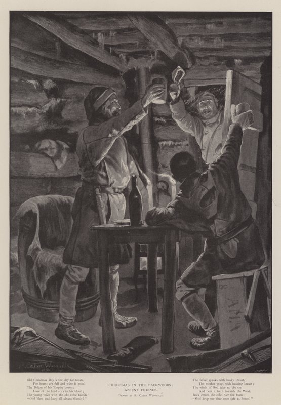 Jul i bagskoven, fraværende venner af Richard Caton Woodville junior