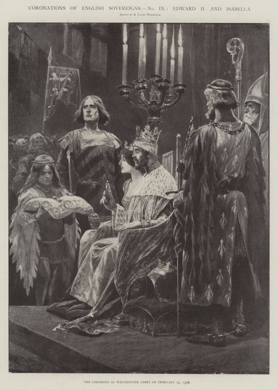 Kroninger af de engelske suveræner, Edward II og Isabella af Richard Caton Woodville junior