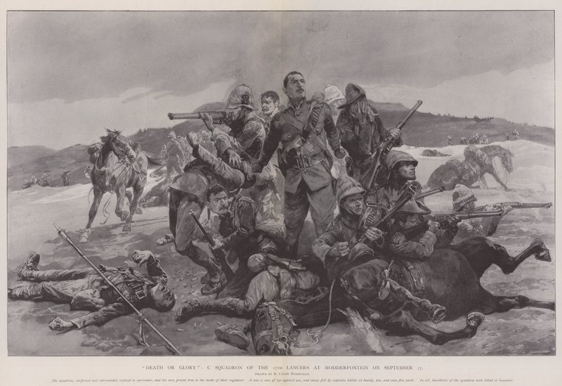 Death or Glory, C Squadron of the 17th Lancers ved Modderfontein den 17. september af Richard Caton Woodville junior