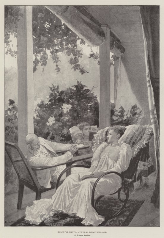 Dolce Far Niente, Livet i en indisk bungalow af Richard Caton Woodville junior