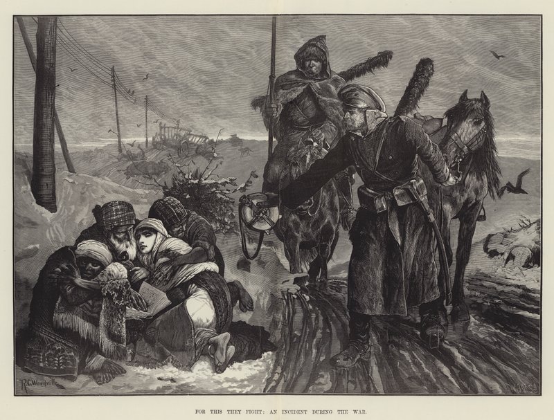For dette kæmper de, en hændelse under krigen af Richard Caton Woodville junior