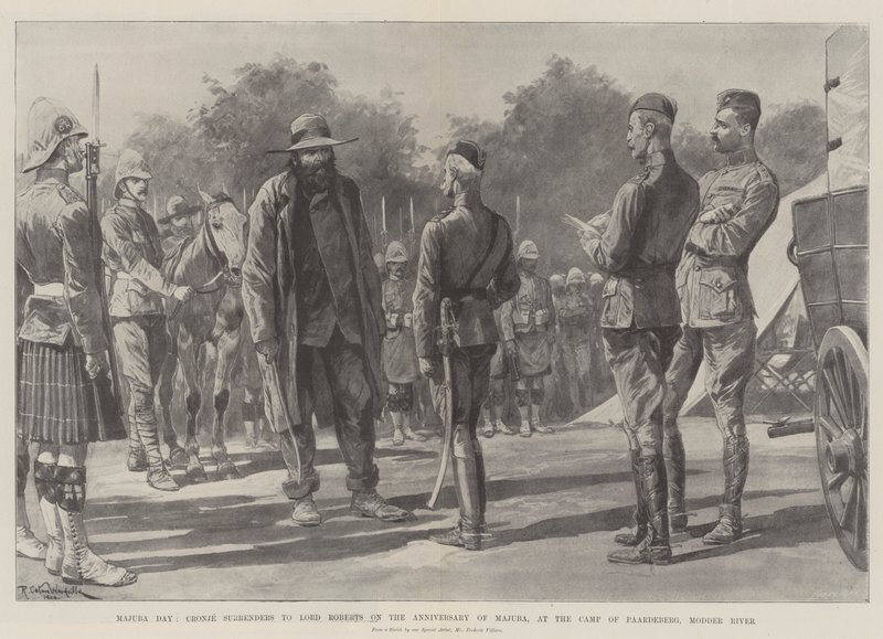 Majuba Day, Cronje overgiver sig til Lord Roberts på årsdagen for Majuba, i lejren Paardeberg, Modder River af Richard Caton Woodville junior