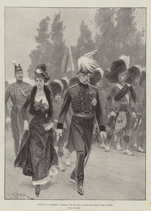 Søndag i Aldershot, general Sir Redvers Buller på vej tilbage fra kirken af Richard Caton Woodville junior