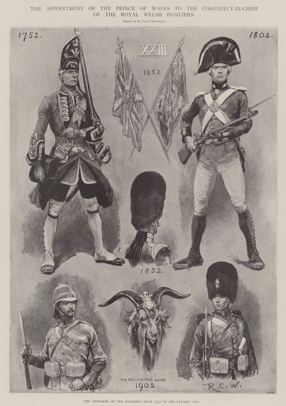 Udnævnelse af prinsen af Wales til oberst for Royal Welsh Fusiliers af Richard Caton Woodville junior