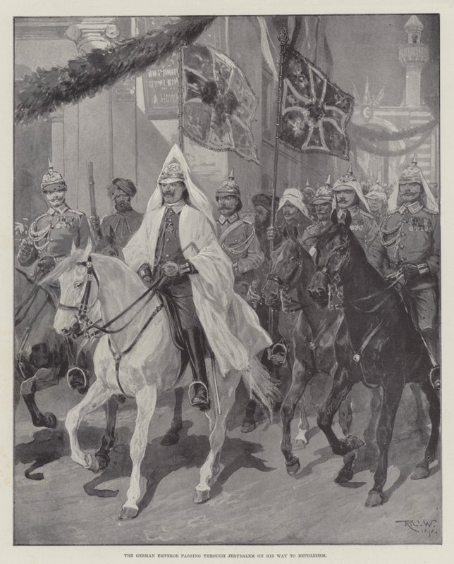 Den tyske kejser passerede gennem Jerusalem på vej til Betlehem af Richard Caton Woodville junior