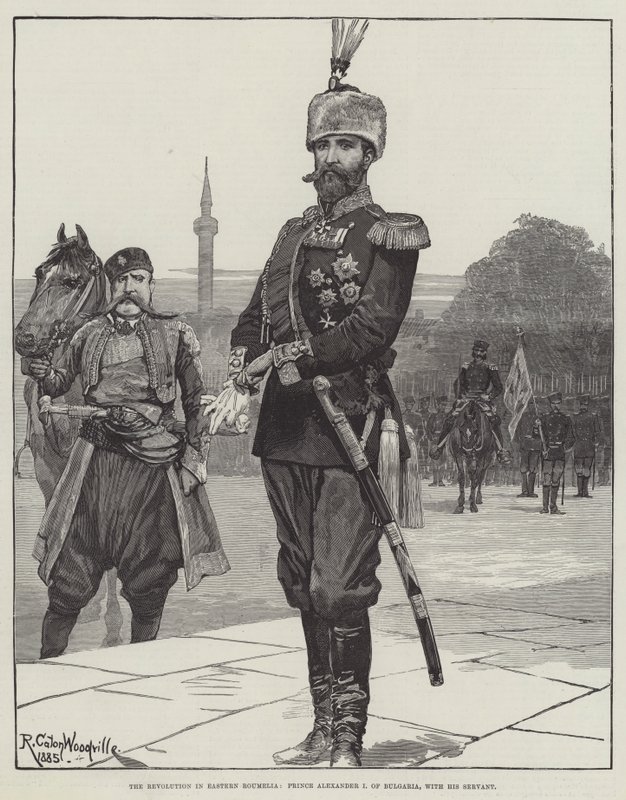Revolutionen i det østlige Roumelia, Prins Alexander I af Bulgarien, med sin tjener af Richard Caton Woodville junior