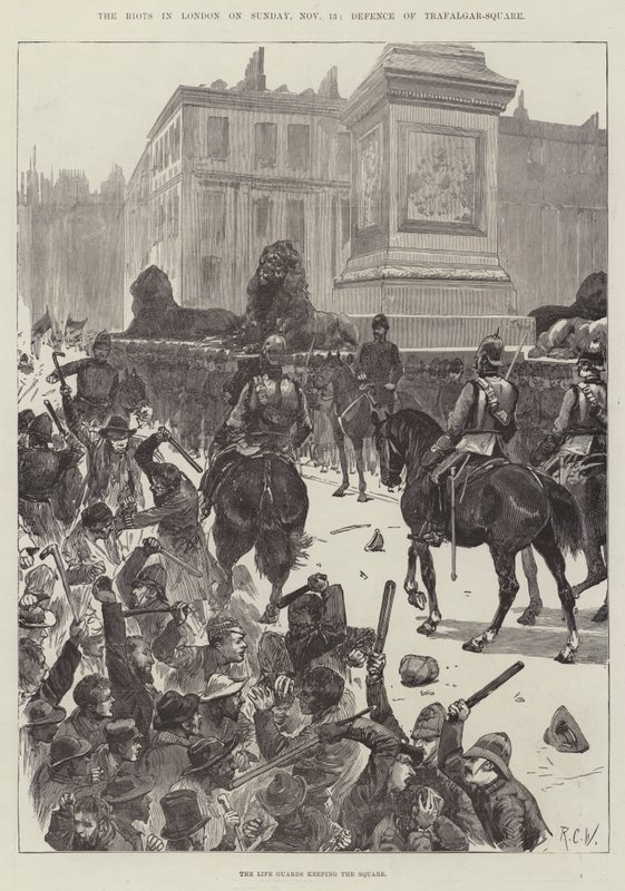 Optøjerne i London søndag den 13. november, Defense of Trafalgar-Square af Richard Caton Woodville junior