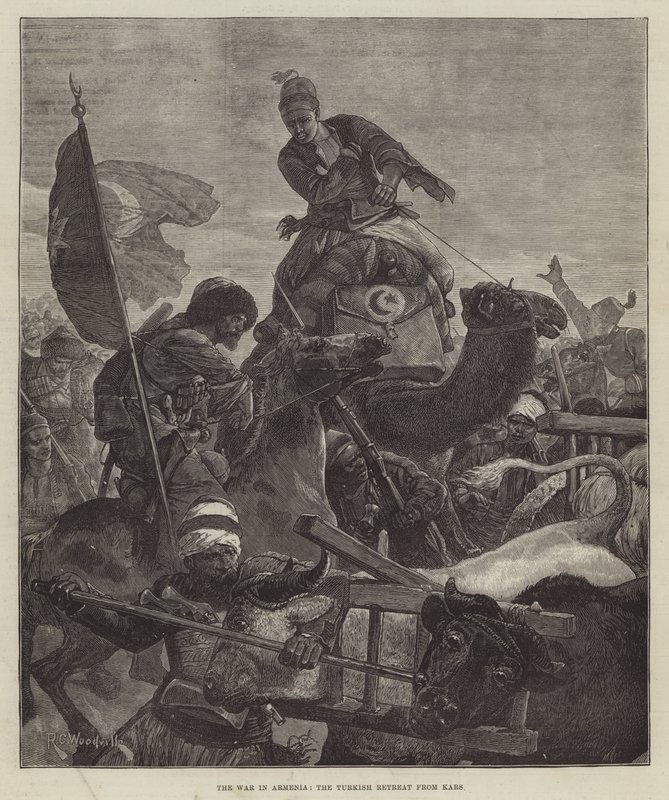 Krigen i Armenien, det tyrkiske tilbagetog fra Kars af Richard Caton Woodville junior