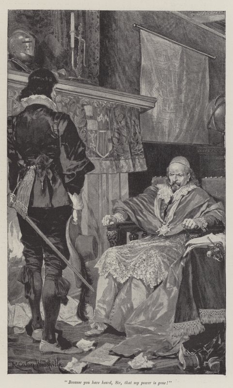 Under den røde kappe, af Stanley J Weyman litho af Richard Caton Woodville junior