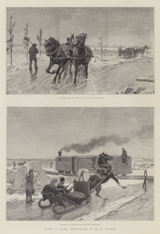Vinter i Canada, isrejse på Sankt Lawrence af Richard Caton Woodville junior