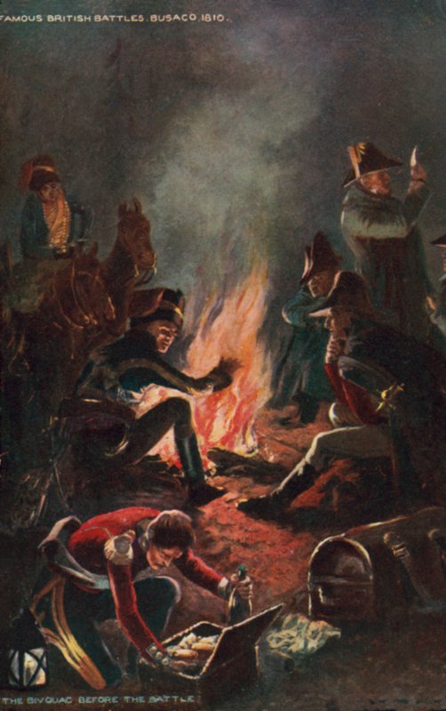 Bivuak før slaget ved Bussaco, Portugal, halvøkrig, 1810 af Richard Caton II Woodville