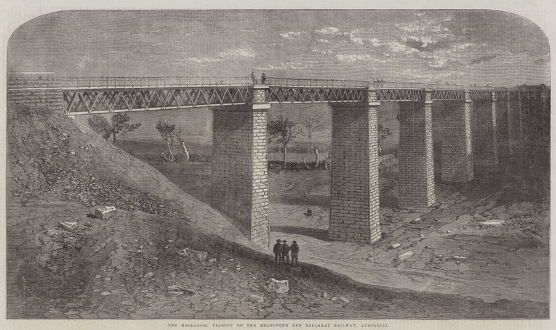 Moorabool Viaduct på Melbourne og Ballarat Railway, Australien af Richard Principal Leitch