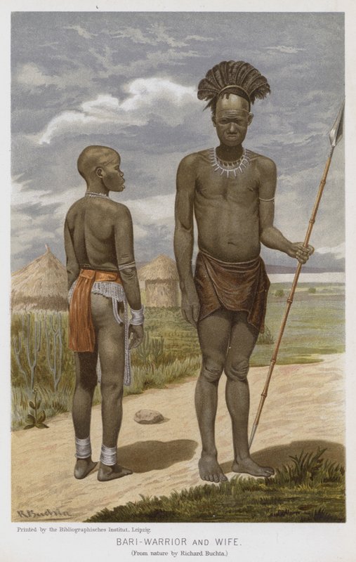 Bari-kriger og hustru (chromolitho) af Richard (after) Buchta