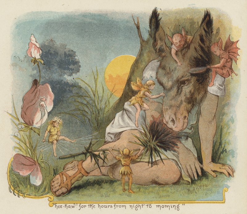 Hee haw! for timerne fra nat til morgen (farve litho) af Richard Andre