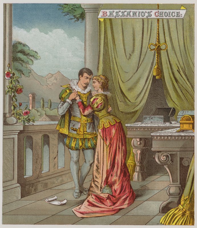 Illustration til The Merchant Of Venice (chromolitho) af Richard Andre