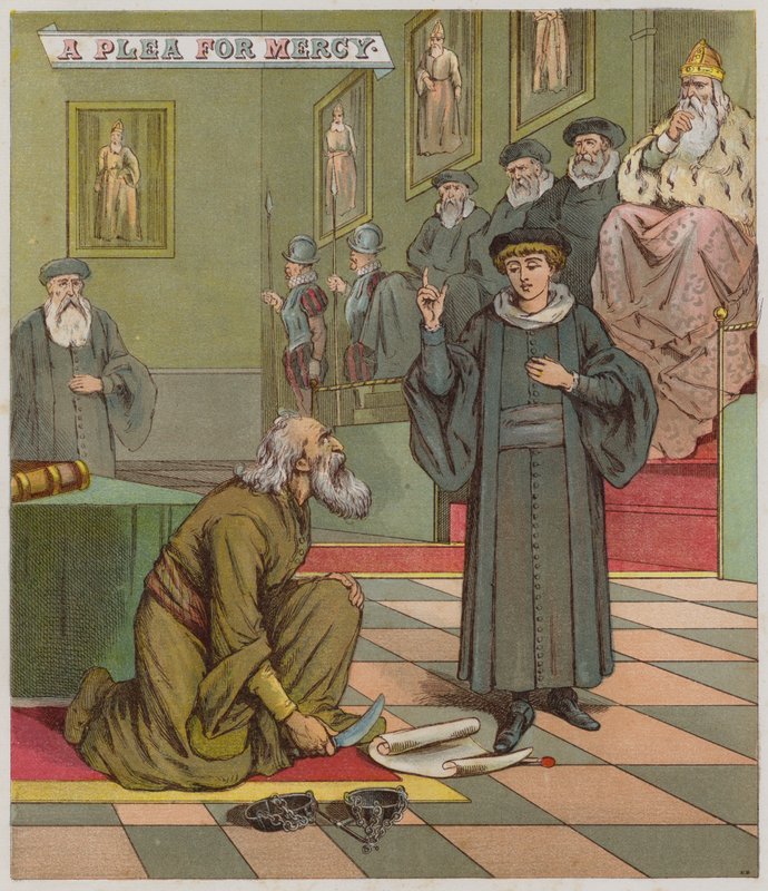 Illustration til The Merchant Of Venice (chromolitho) af Richard Andre