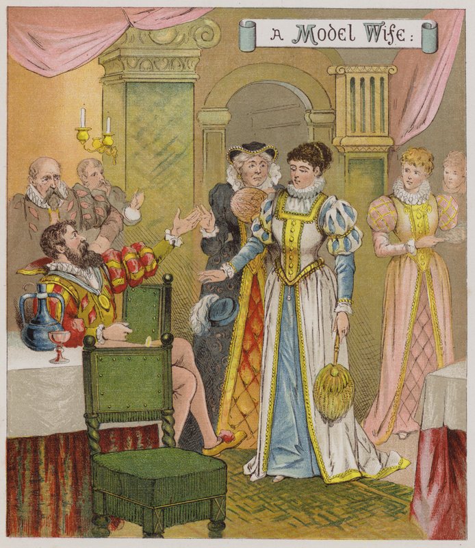 Illustration til The Taming Of The Shrew (chromolitho) af Richard Andre