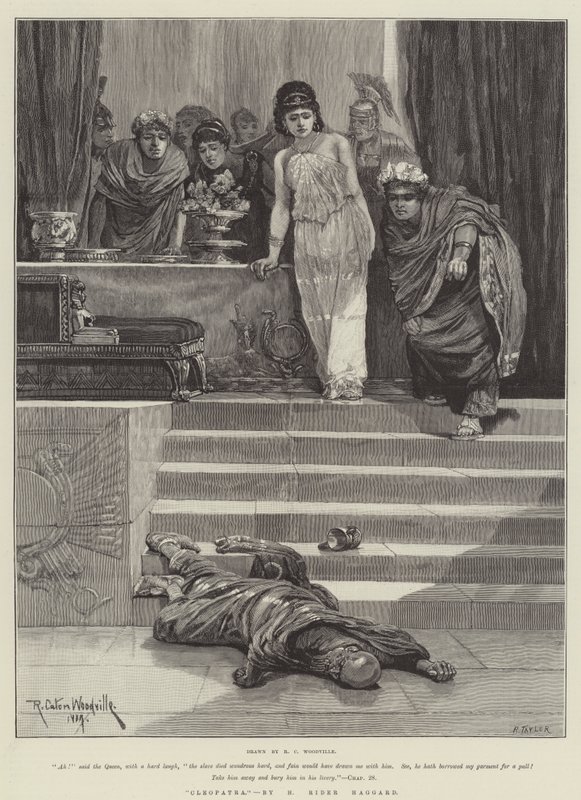 "Cleopatra," af H Rider Haggard (gravering) af Richard Caton II (after) Woodville