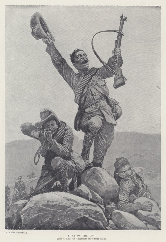 Først på toppen! (litho) af Richard Caton II (after) Woodville