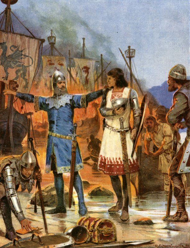 Fitzstephen brænder sine både af Richard Caton II (after) Woodville