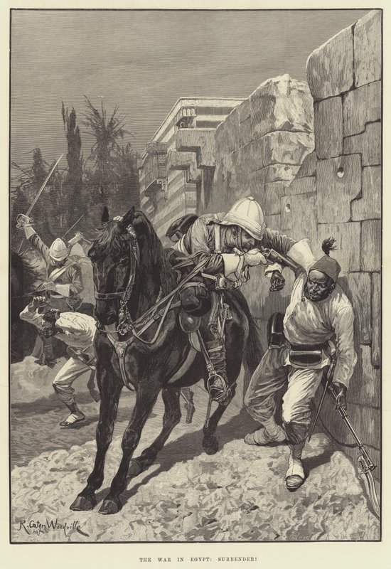 Krigen i Egypten, overgiv dig! (gravering) af Richard Caton II (after) Woodville