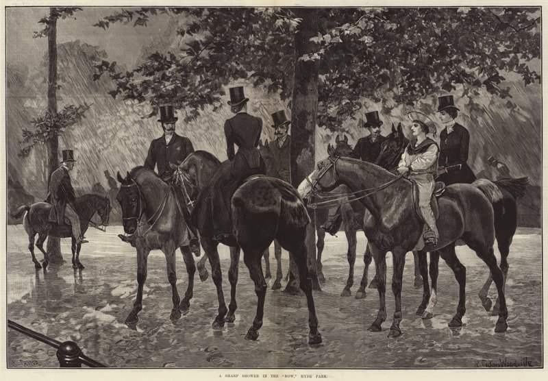 A Sharp Shower in the Row, Hyde Park    154276   da       Dänisch Successfully Translated  Original: Postcards from Paris Translat: Hoved af en dame fra Palmyra, midten af det 2. århundrede e.Kr. (lyserødt kridt) af Richard Caton Woodville junior