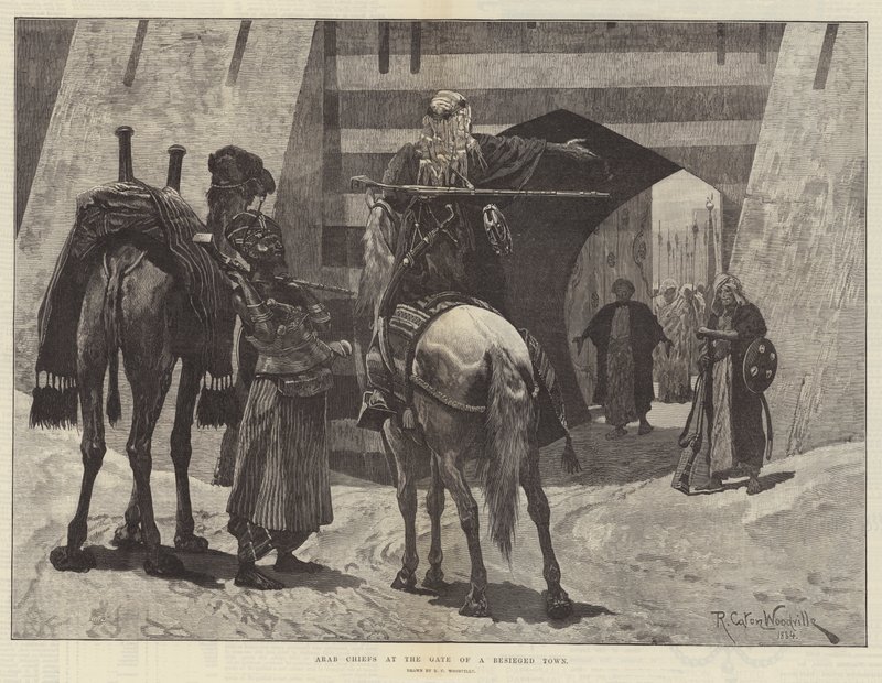 Arabiske høvdinge ved porten til en belejret by af Richard Caton Woodville junior