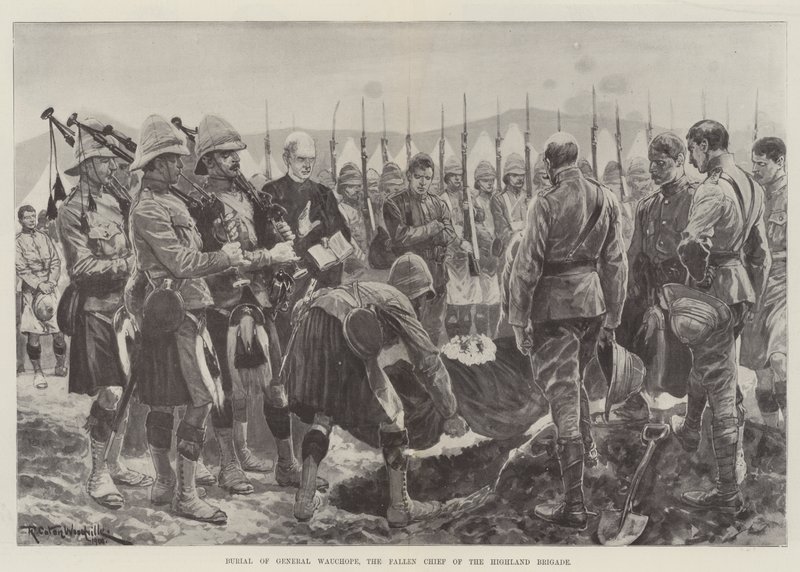 Begravelse af general Wauchope, den faldne chef for Highland Brigade af Richard Caton Woodville junior