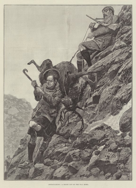 Deer Stalking, en genvej på vej hjem af Richard Caton Woodville junior