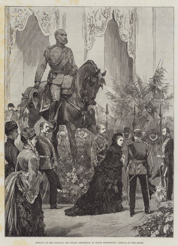 Åbning af Colonial and Indian Exhibition i South Kensington, Dronningens ankomst af Richard Caton Woodville junior