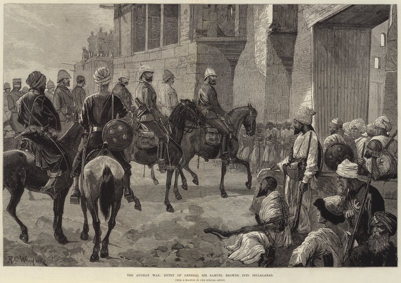 Den afghanske krig, General Sir Samuel Brownes indtog i Jellalabad af Richard Caton Woodville junior