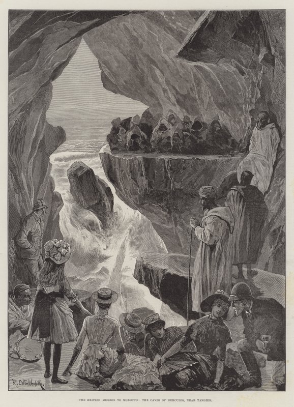 Den britiske mission til Marokko, Hercules-hulerne, nær Tangier af Richard Caton Woodville junior