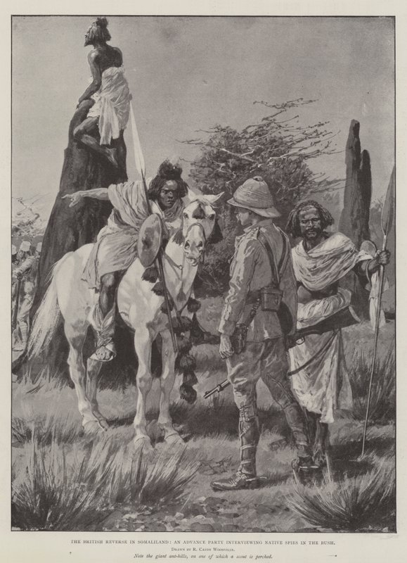 The British Reverse i Somaliland, et forhåndsparti, der interviewer indfødte spioner i Bush af Richard Caton Woodville junior