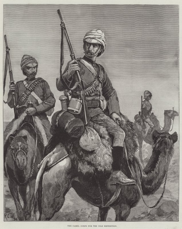 Kamelkorpset til Nile Ekspeditionen af Richard Caton Woodville junior